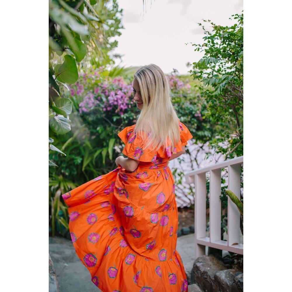 la double j yacht off shoulder dress orange Small(US4) - Picture 7 of 11